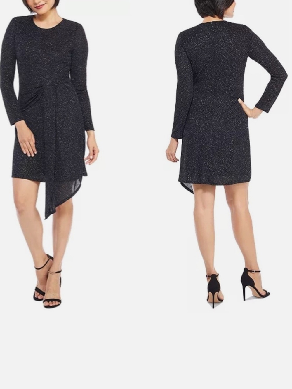 Maggy London Women's Aurora Glitter Sparkle Black Cocktail Dress sz 14 NWT